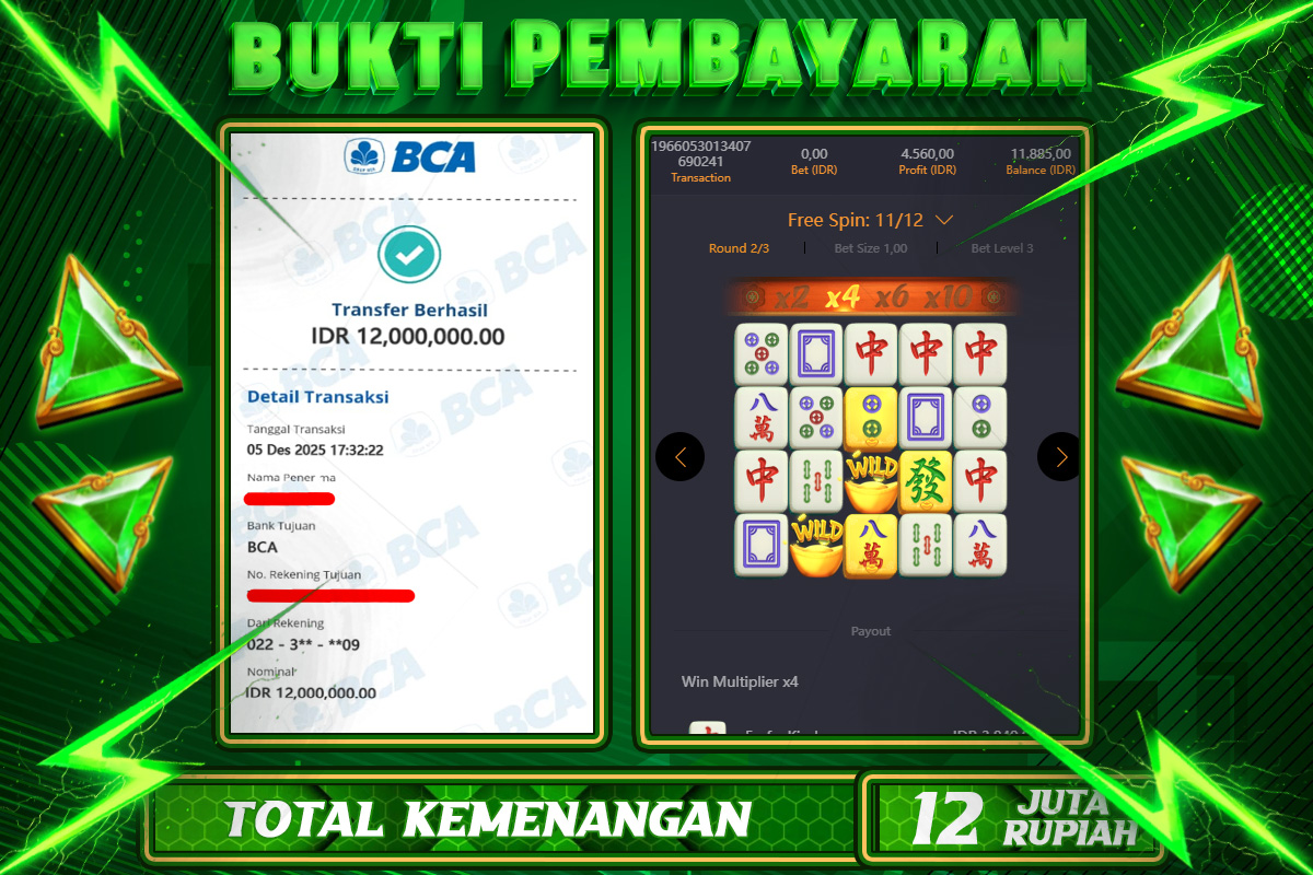 BUKTI RAJAKAYU 88 MAHJONG WAYS 1 Rp12.000.000,- LUNASS-POL