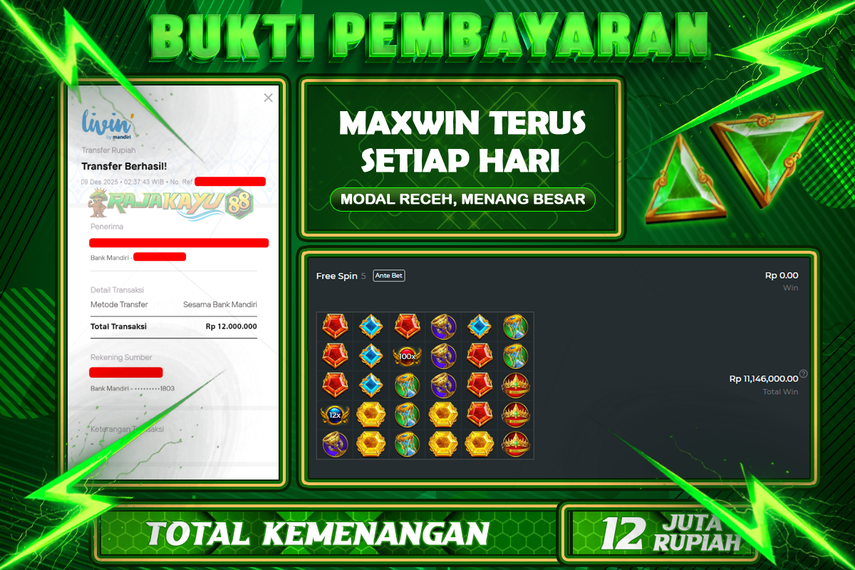 BUKTI RAJAKAYU 88 GATES OF OLYMPUS 1000 Rp12.000.000,- LUNASS-POL-